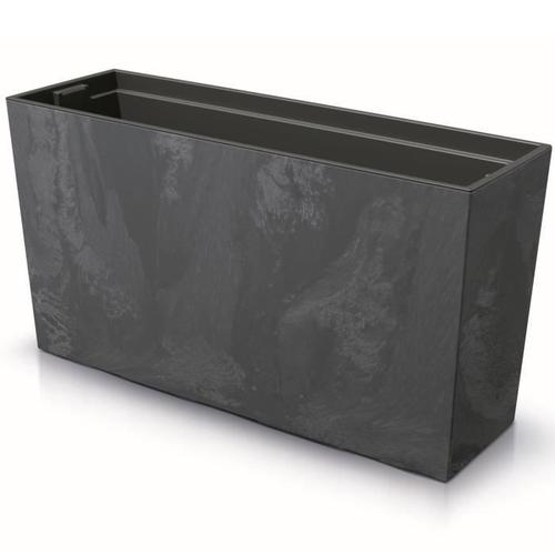 Pot De Fleur Anthracite Jardiniere En Plastique 77x40 Cm Beton Structure Avec Stabilisateurs Intérieur - Extérieur