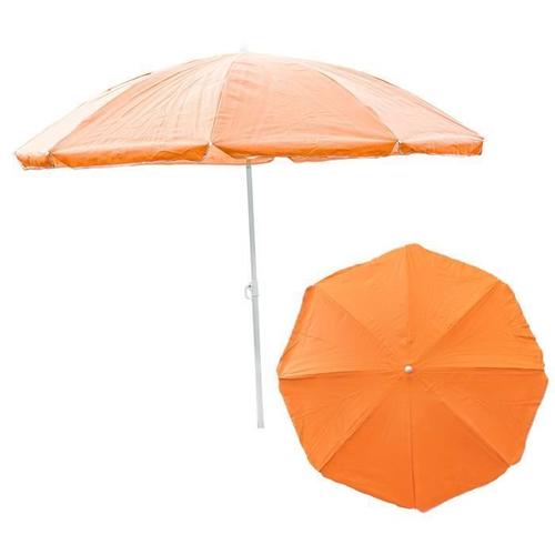 Parasol De Jardin Matiere Toison Tnt - Acier Couleur Orange D 180 Cm H 190 Cm Plage Touristique Pliable Inclinable