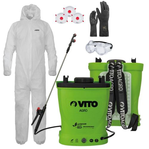 Pulverisateur Électrique à Batterie Lithium 16L + Kit Protection Jardin XL - Haute Pression & Équipement EPI VITO