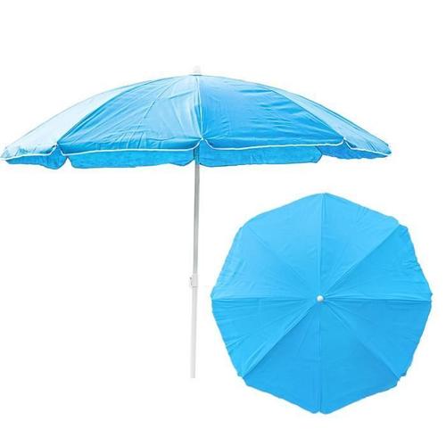 Parasol De Jardin Matiere Toison Tnt - Acier Couleur Bleu D 180 Cm H 190 Cm Plage Touristique Facilement Pliable Inclinable