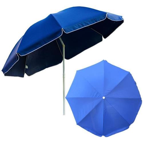 Parasol De Jardin Matiere Polyester - Acier Couleur Bleu Marine Theme Uniforme Large D 240 Cm H 230 Cm