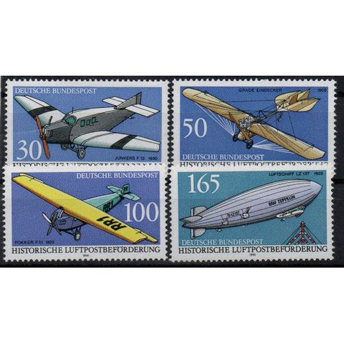 Allemagne Timbres Les Avions 1991