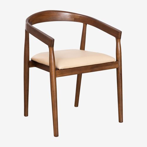Pack De 4 Chaises De Salle À Manger En Cuir Visby Beige Vintage