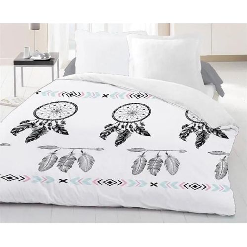 Couette Tempérée Imprimée Attrape Rêve Noir - 2 Personnes 220 X 240 - Mi Saison - Mortreux