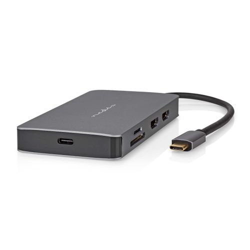 Hub USB-C vers RJ45 / 3USB-A / Micro SD / USB-C PD 3.0 / 2HDMI 4K 5Gbps 0.2m Nedis Noir