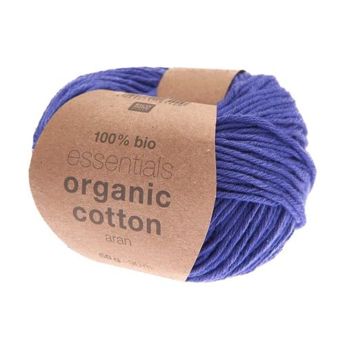 Coton À Tricoter Essentials Organic Cotton Aran - Rico Design. Color : 21 Violette Violet