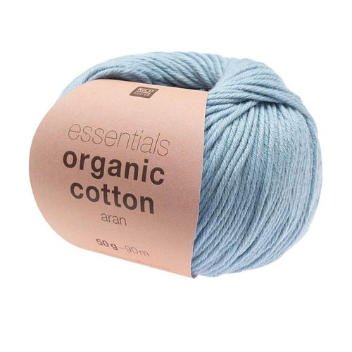Coton À Tricoter Essentials Organic Cotton Aran - Rico Design. Color : 12 Bleu