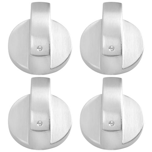 Boutons De Vaisselle Et De Poeles,Bouton De Four (4Pcs),6Mm Adaptateurs Universels De Boutons De Commande De Poele a Gaz Argentes Interrupteur Rotatif Du Four Serrures De Cuisson