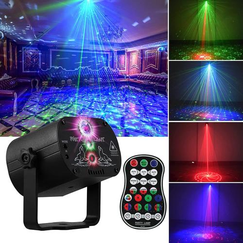 Lumières DJ Disco Stage Party, LED Laser Light RGB Flash Strobe Projector Remote Control pour Noël Halloween Décorations Karaoke Pub KTV Bar Dance Gift Birthday Wedding