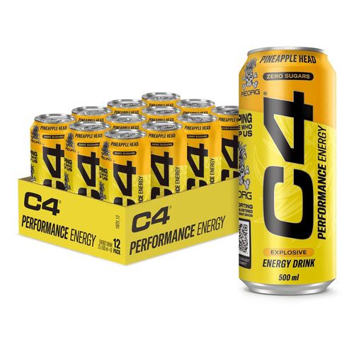 Pack C4 Energy Drink (12x500ml)|Pineapple Head|Boissons Énergétiques|Cellucor