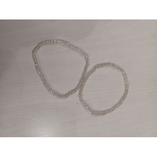 Lot De 2 Bracelets Elastique, Perles Transparentes