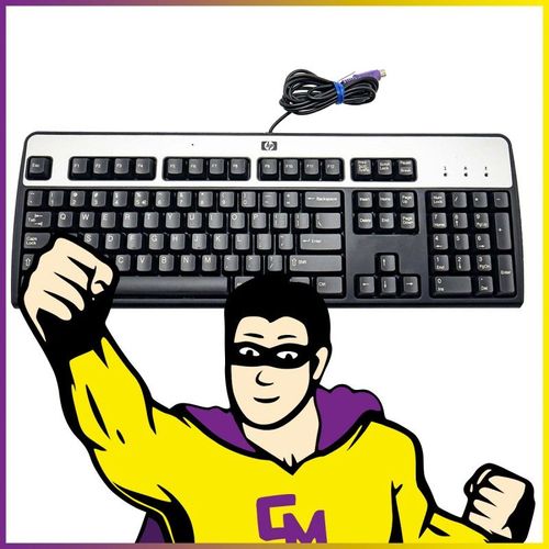 Clavier AZERTY PS2 HP KB-0316 Noir et Argenté 106 Touches Keyboard