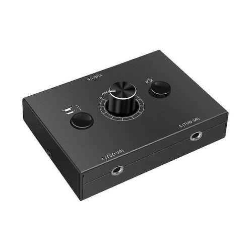 Commutateur audio stéréo 3,5 mm 2 en 1 sortie Commutateur audio Haut-parleur passif Sélecteur manuel Sélecteur Split