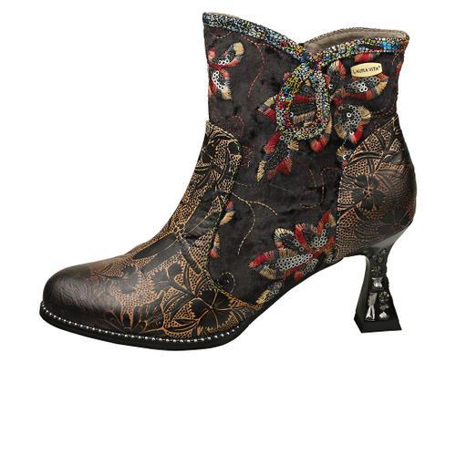 Laura Vita Oliveo Femme Bottes Bottines Noir Multicolore