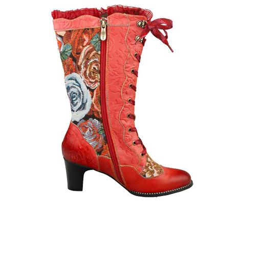 Laura Vita Elcodieo Bottes Au Genou Rouge