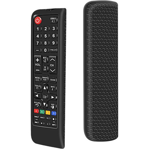 Housse Coque En Silicone Pour Samsung Tv Télécommande Bn59 Series, Antichoc Antidérapant Remote Case Cover Étui De Protection Pour Samsung Tv Télécommande (Noir)