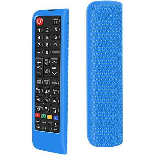 Housse Coque En Silicone Pour Samsung Tv Télécommande Bn59 Series, Antichoc Antidérapant Remote Case Cover Étui De Protection Pour Samsung Tv Télécommande (Bleu)