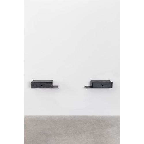Set De 2 Tables De Chevet Murales En Bois Harald Noir Uni