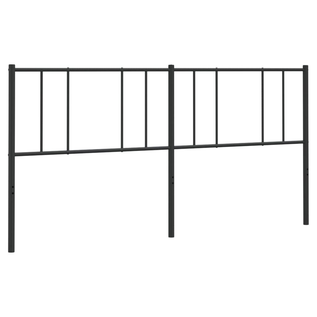 Tête De Lit Accessoire Couchage Chambre À Coucher Meuble 200 Cm Métal Noir Tdl0202415