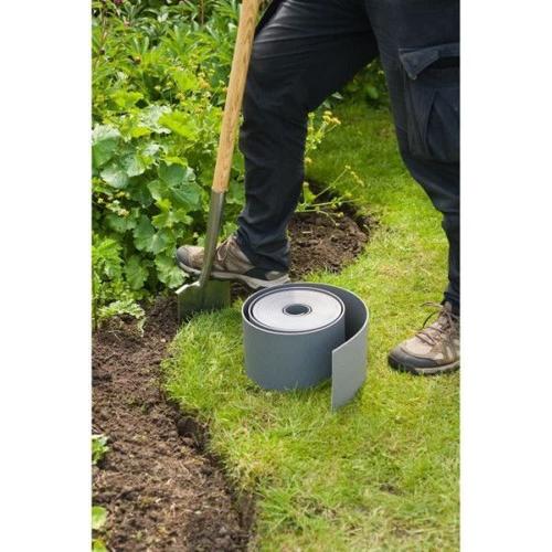 Bordure De Jardin En Polypropylene Nature - Epaisseur 3 Mm - H 15 Cm X 10 M - Gris