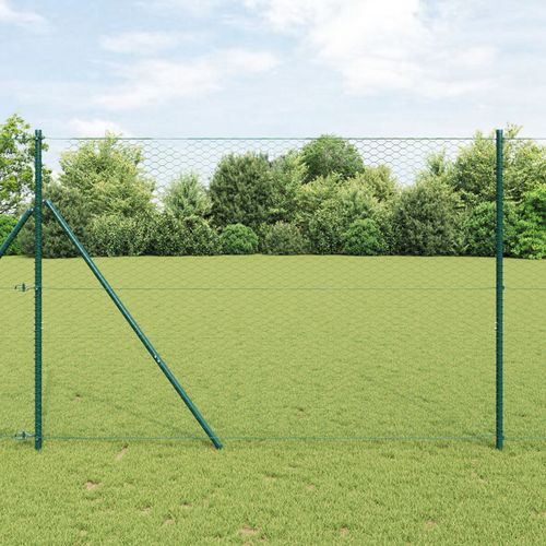 Vidaxl Clôture Hexagonale Verte 1.5x10 M Acier