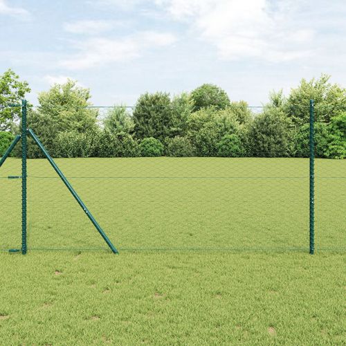 Vidaxl Clôture Hexagonale Verte 1.4x10 M Acier