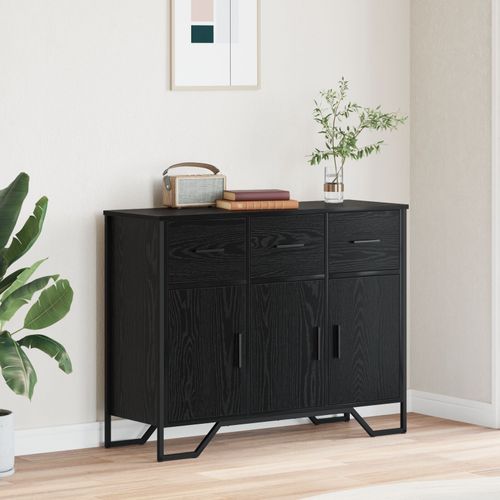 Vidaxl Buffet Chêne Noir 97x32,5x74,5 Cm Bois D'ingénierie