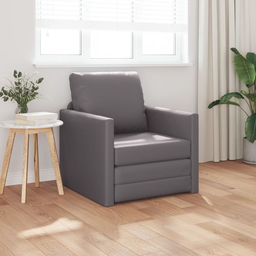 Vidaxl Sofa Bed Au Sol 2-En-1 Gris 74x77x81 Cm En Simili Cuir