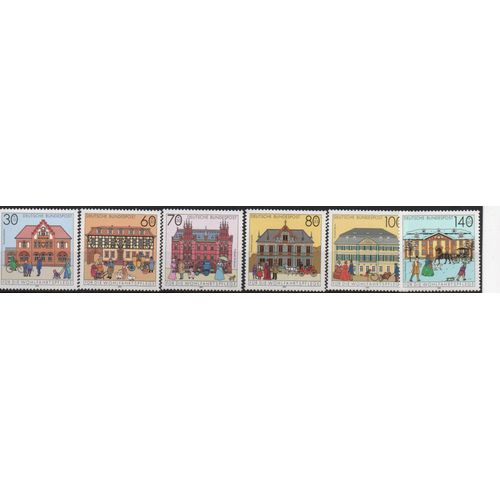 Allemagne Timbres Bâtiments Municipaux 1991