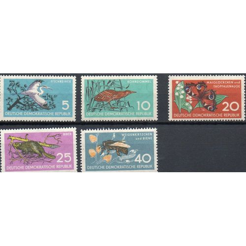 Allemagne De L'Est Timbres Animaux 1959