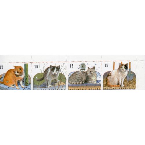 Belgique Timbres Animaux : Les Chats 4,00