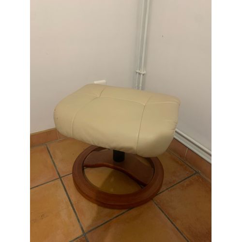 Repose Pied Cuir - Merisier