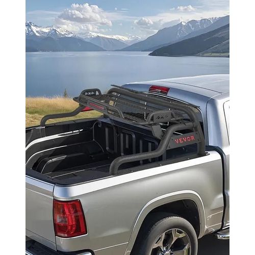 Arceau De Sécurité Arrière Pour Pick-Up-Vevor-Barre De Benne Réglable Universel-Avec Plateau Porte-Bagages Et Feu Stop Led