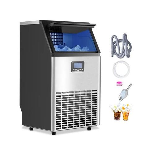 Machine à Glaçons-VEVOR-Production 45,4 kg/24 h et Capacité 15 kg-Affichage Numérique LED et Fonction Autonettoyante