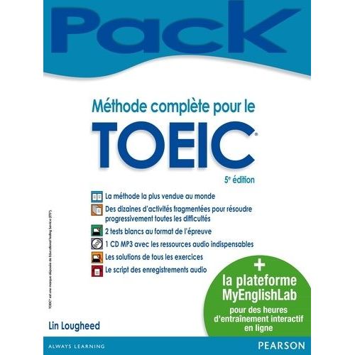 Méthode Complète Pour Le Toeic + La Plateforme Myenglishlab (1 Cd Audio Mp3)