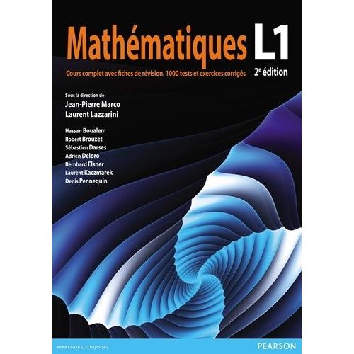Mathématiques L1 - Cours Complet Avec Fiches De Révision, 1000 Tests Et Exercices Corrigés