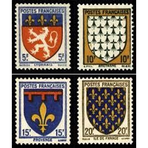 Armoiries De Provinces (1) Série Complète Année 1943 N° 572 573 574 575 Yvert Et Tellier Luxe