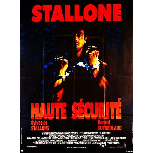 *** Haute Securite De John Flynn - 1989 - Sylvester Stallone - Donald Sutherland - Affiche Cinéma Originale - 120 X 160 (Traces De Scotch Au Dessus Petit Manque) - Bon Etat ***