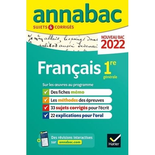 Français 1re Générale - Sujets & Corrigés