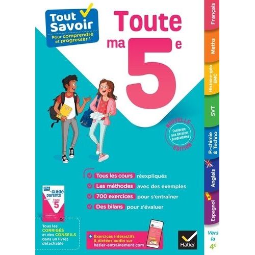 Toute Ma 5e - Avec Le Guide Parents Détachable