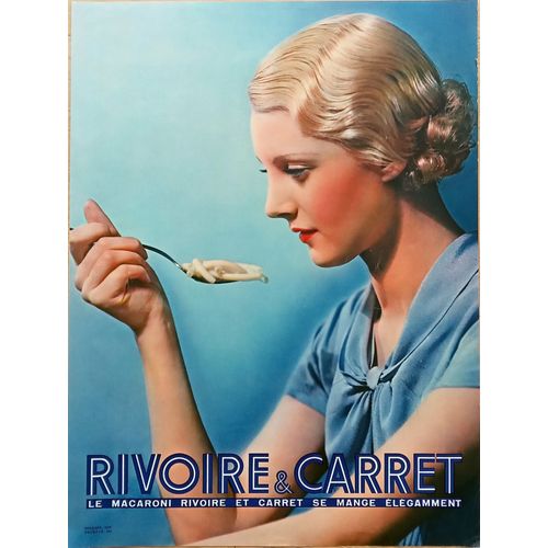 Affiche Publicité Ancienne Couleur Années 30 : Rivoire & Carret Pâtes (Vintage French Advertising)