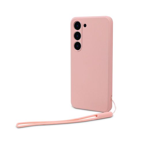 Coque Semi-Rigide Avec Dragonne Amovible Pour Samsung Galaxy S23 - Rose Poudré