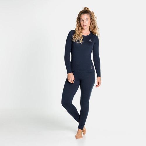 Odlo Ensemble De Sous-Vêtements Natural 100% Merino Warm Pour Femme, Xs, Bleu Marine - Xs