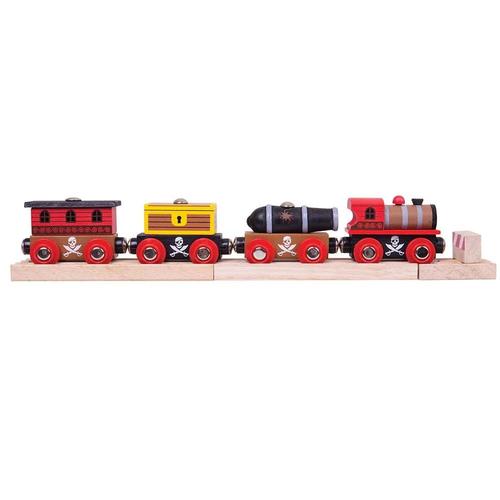 Bigjigs Rail Train Pirates Train En Bois Circuit Train Bois Jouet Enfant Jouet Éducatif Cadeau Enfant Jouet En Bois Compatible Avec Autre Marques De Train En Bois