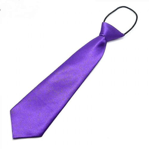 Cravate Pour Enfants Couleur Unie, Cravate À Fermeture Éclair Réglable Pour Enfants, Cravate De Performance Pour Enfants, Cravate Paresseuse, Violette