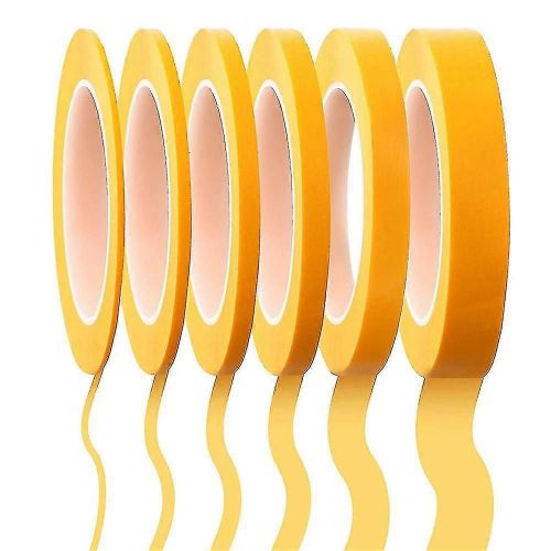 6 rouleaux de ruban adhésif fin 1/16,7/10,1/8,1/4,1/2,3/4 pouces x 55yard, ruban de masquage fineline, peintres aut-dt