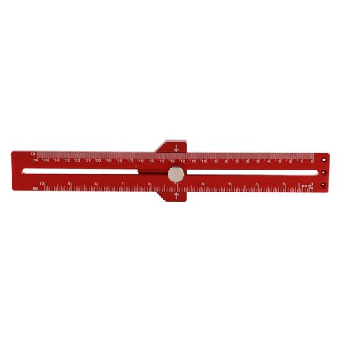 CONNOR Regle de tracage de type T en alliage d'aluminium rouge avec echelle precise pour le marquage du bois