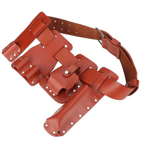 CONNOR Pochette a outils en cuir 5 en 1 pour echafaudage avec porte-outils pour cles a molette, marteau