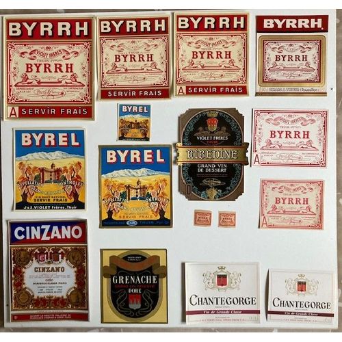 Etiquettes Anciennes De Vin Byrrh, Byrel