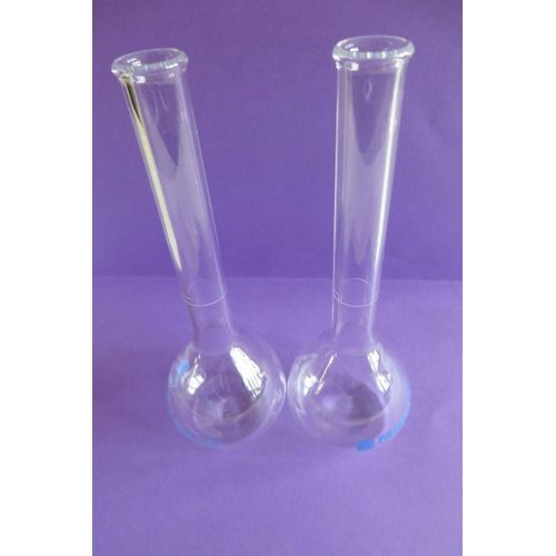 2 Fioles Jaugées Classe A 100 Verre Transparent Vide